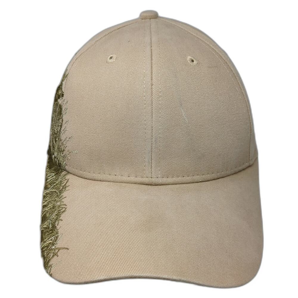 Dri Duck Baseball Cap Beige One Size Elk Wildlife Side Wrap Embroidery Hat
